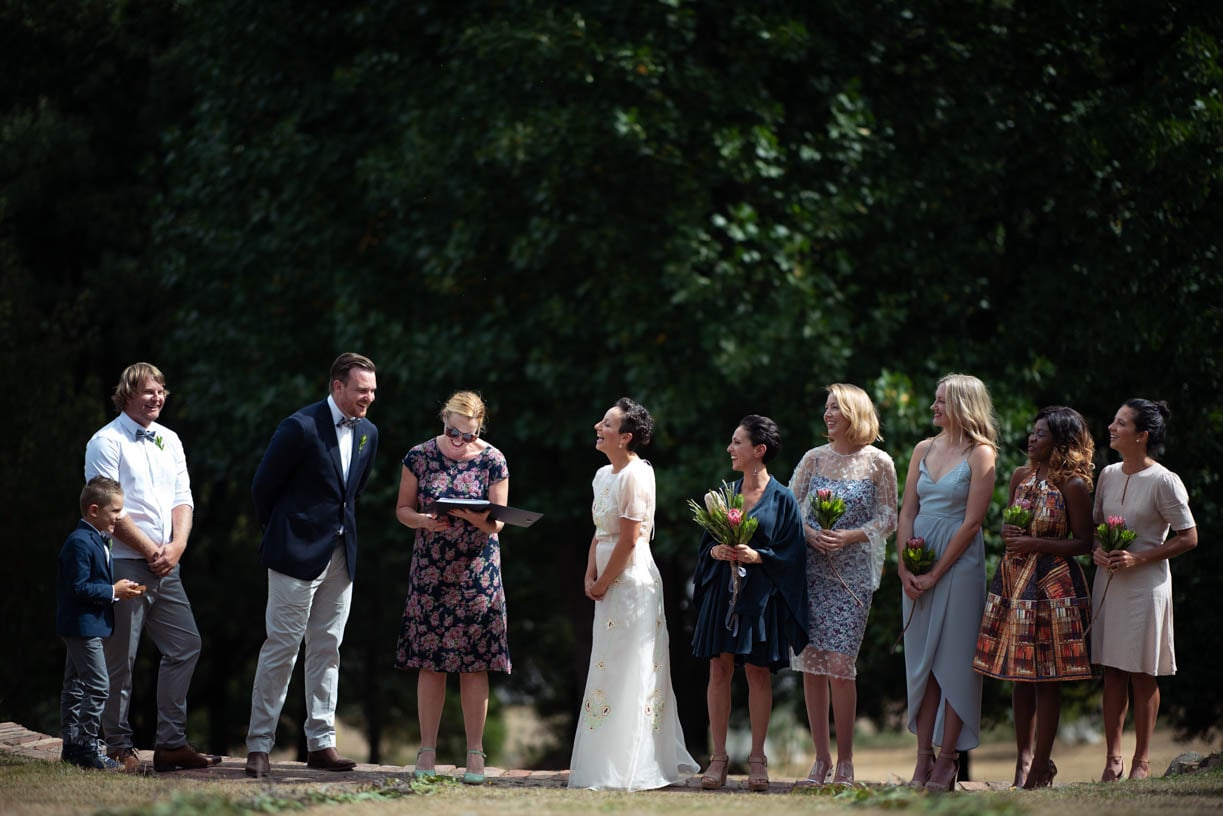 The celebrant told a joke and everyone laughed - brisbane wedding photographer 